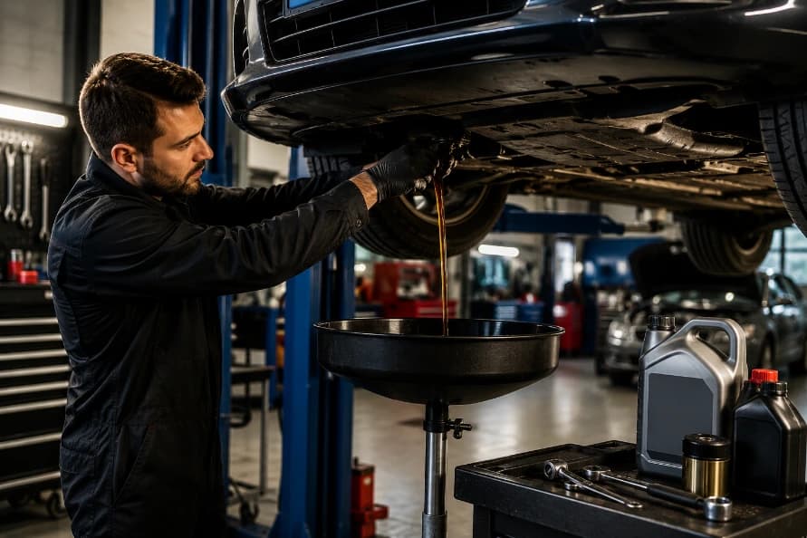 Mobile recovery technician working on a vehicle